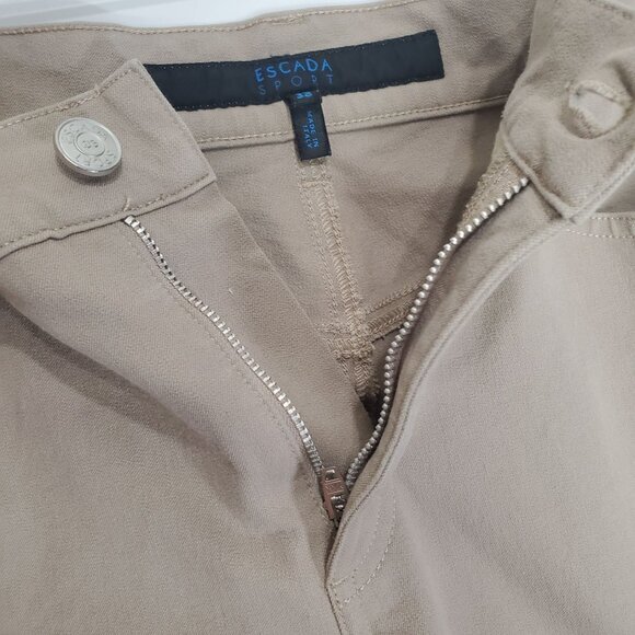 ESCADA SPORT Womens jeans size 38 US 8 'marie' crop Italy tan midrise stretchy - Picture 4 of 11